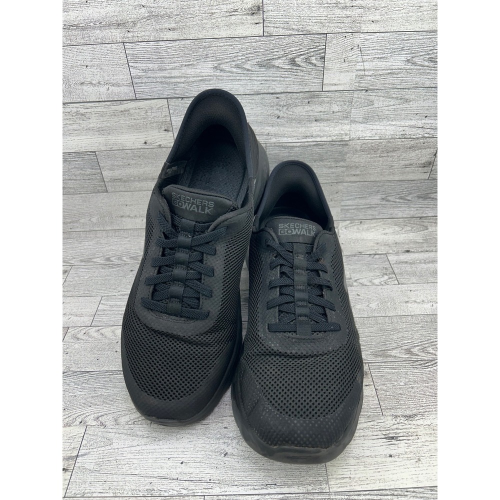 Skechers GoWalk Slip-Ins Mens 10 Extra Wide Black‎ Mesh Sneakers 216324WW BBK